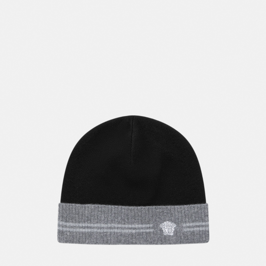 Embroidered Medusa Cashmere Knit Beanie