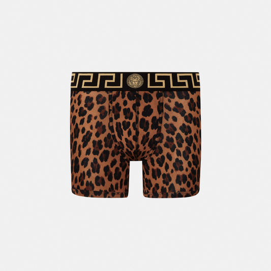 Leopard Greca Border Long Trunks