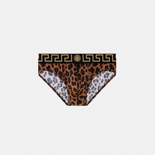 Leopard Greca Border Briefs