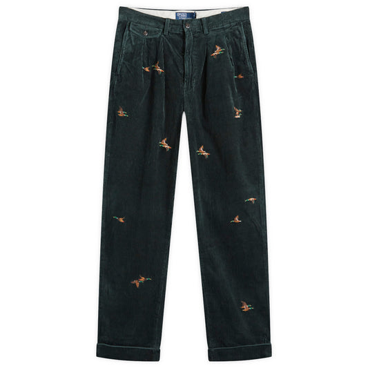 Duck Embroidery Pleated Chino