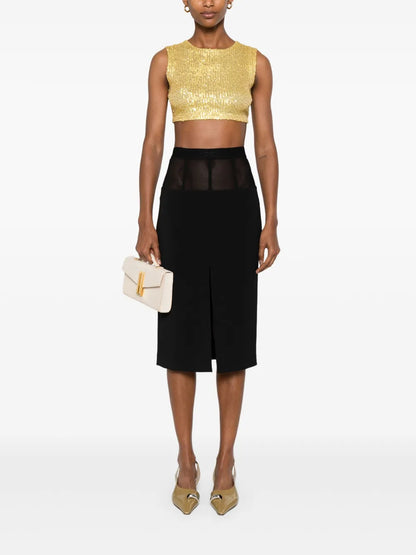 Sequinned Crop Top