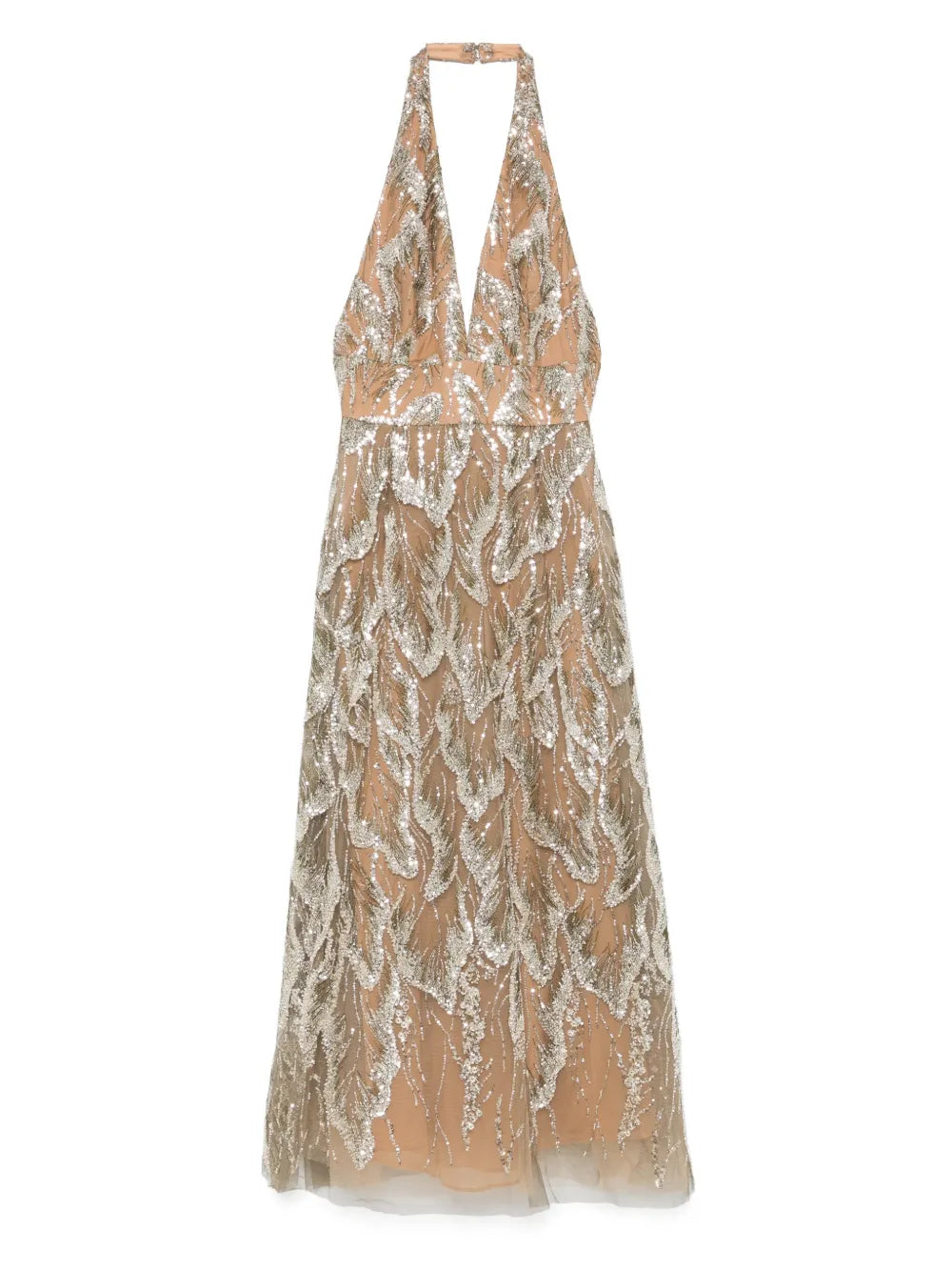 Sequin-Embellished Midi Dress