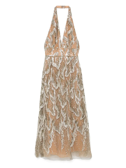 Sequin-Embellished Midi Dress