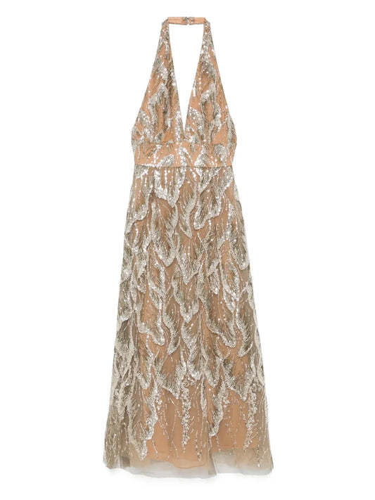 Sequin-Embellished Midi Dress