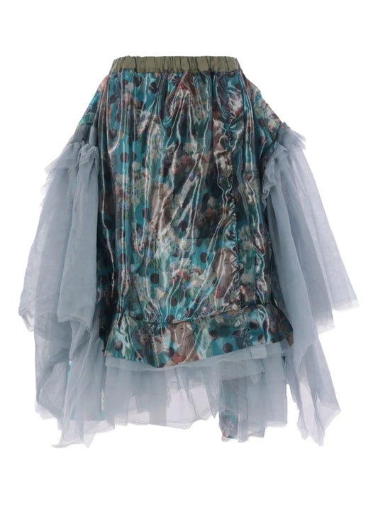 Printed Asymmetric Skirt