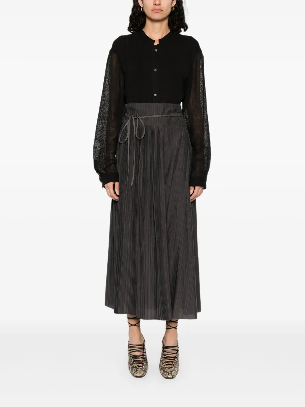 Pleated Midi Skirt