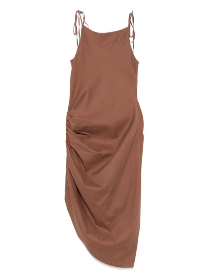 Draped-Detail Midi Dress