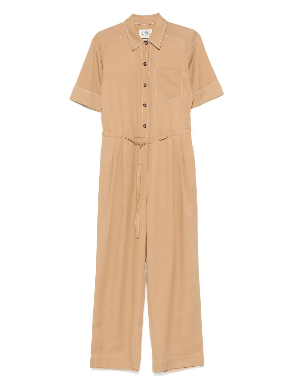 Gabardine-Weave Jumpsuit