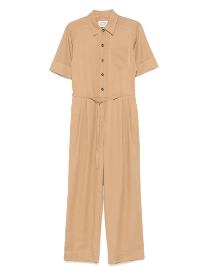Gabardine-Weave Jumpsuit