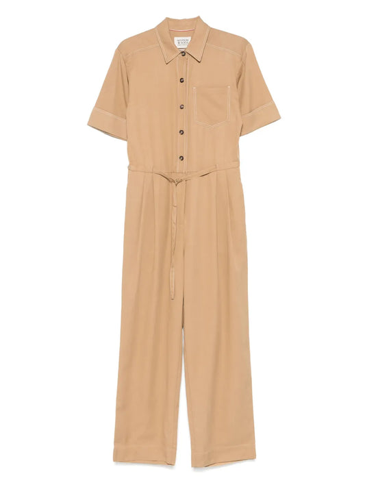 Gabardine-Weave Jumpsuit