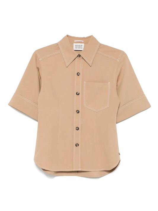 Gabardine-Weave Shirt