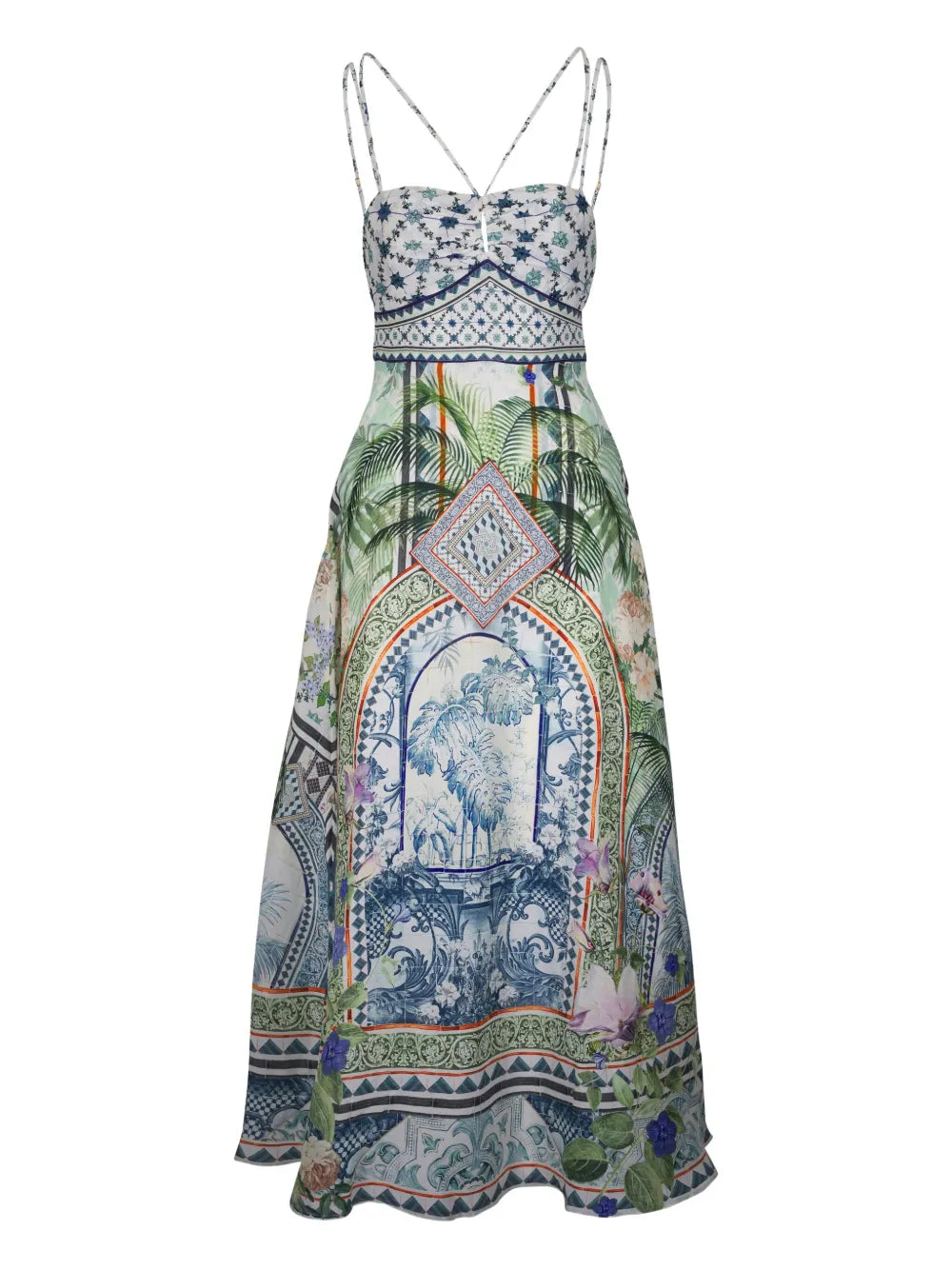 Jardim Party-Print Maxi Dress