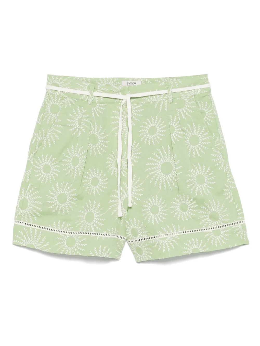 Floral-Embroidery Shorts