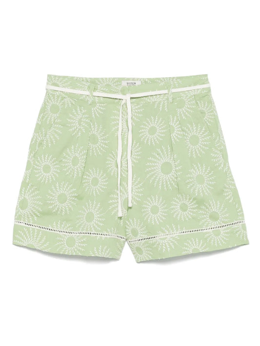 Floral-Embroidery Shorts