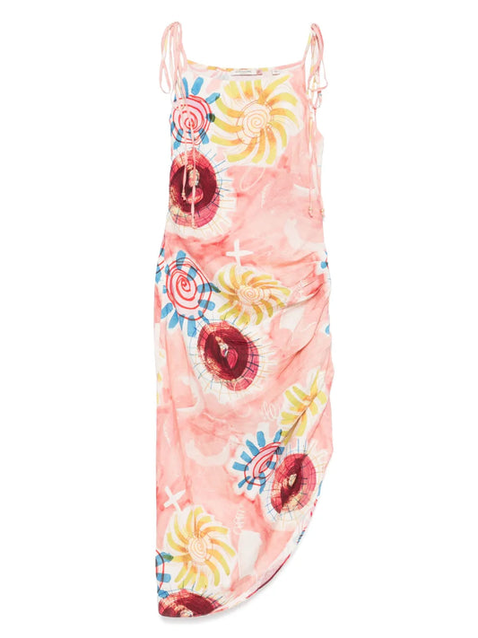 Abstract-Print Maxi Dress