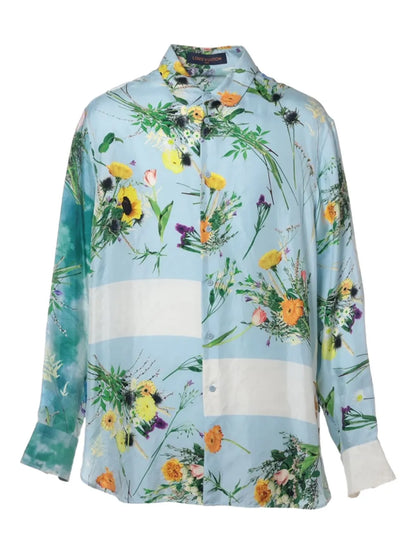 Floral-Print Silk Shirt