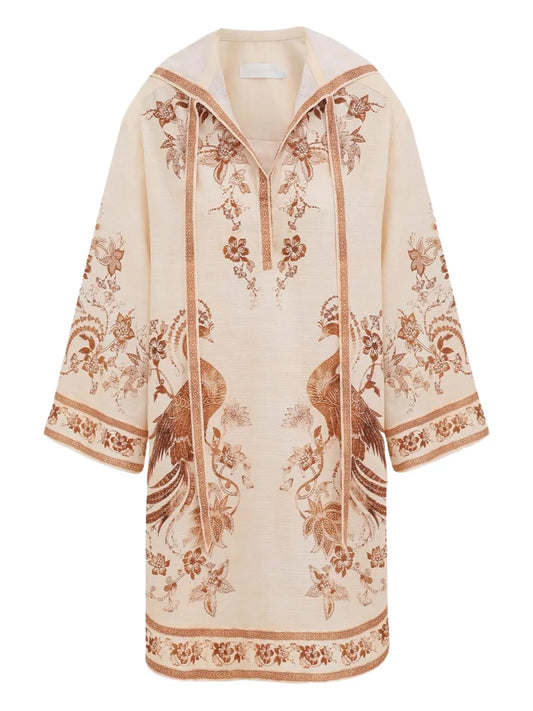 Embroidered Hooded Dress