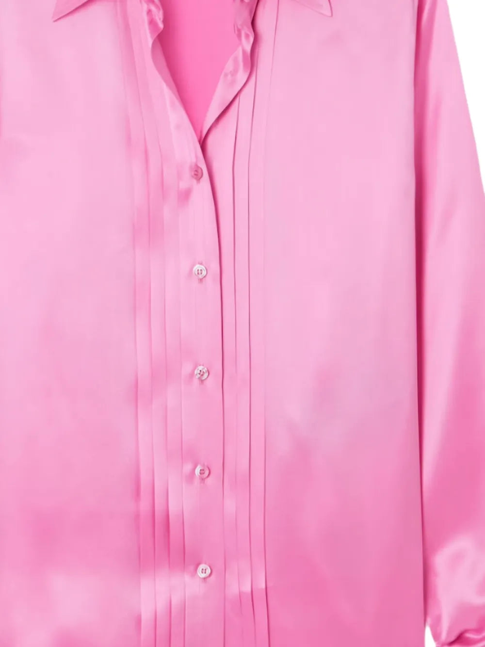 Pintuck-Detailed Silk Shirt