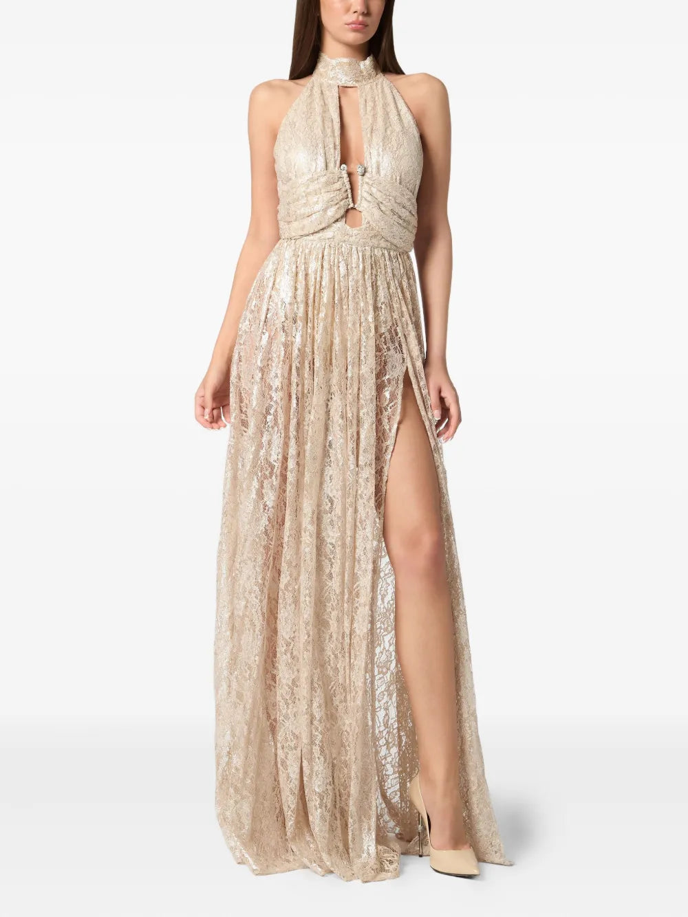 Lace Piercing Maxi Dress