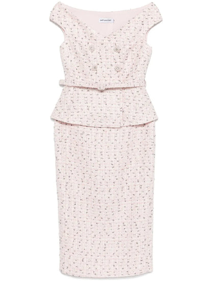 Bouclé Midi Dress
