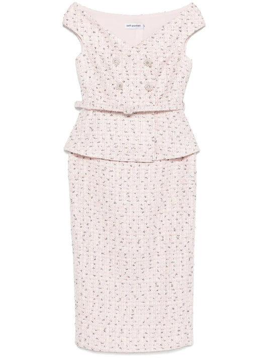 Bouclé Midi Dress