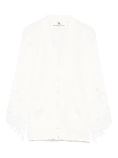 Lace-Appliqué Cardigan