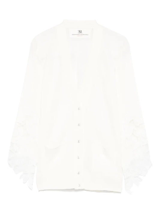 Lace-Appliqué Cardigan