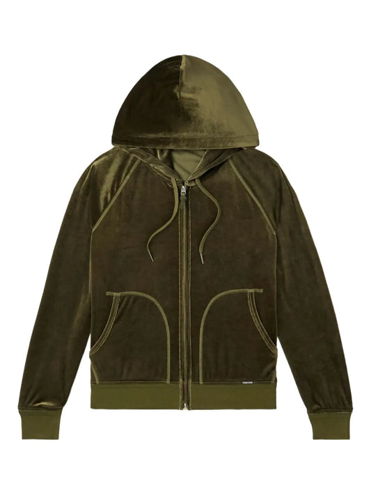 Velvet Zip-Up Hoodie