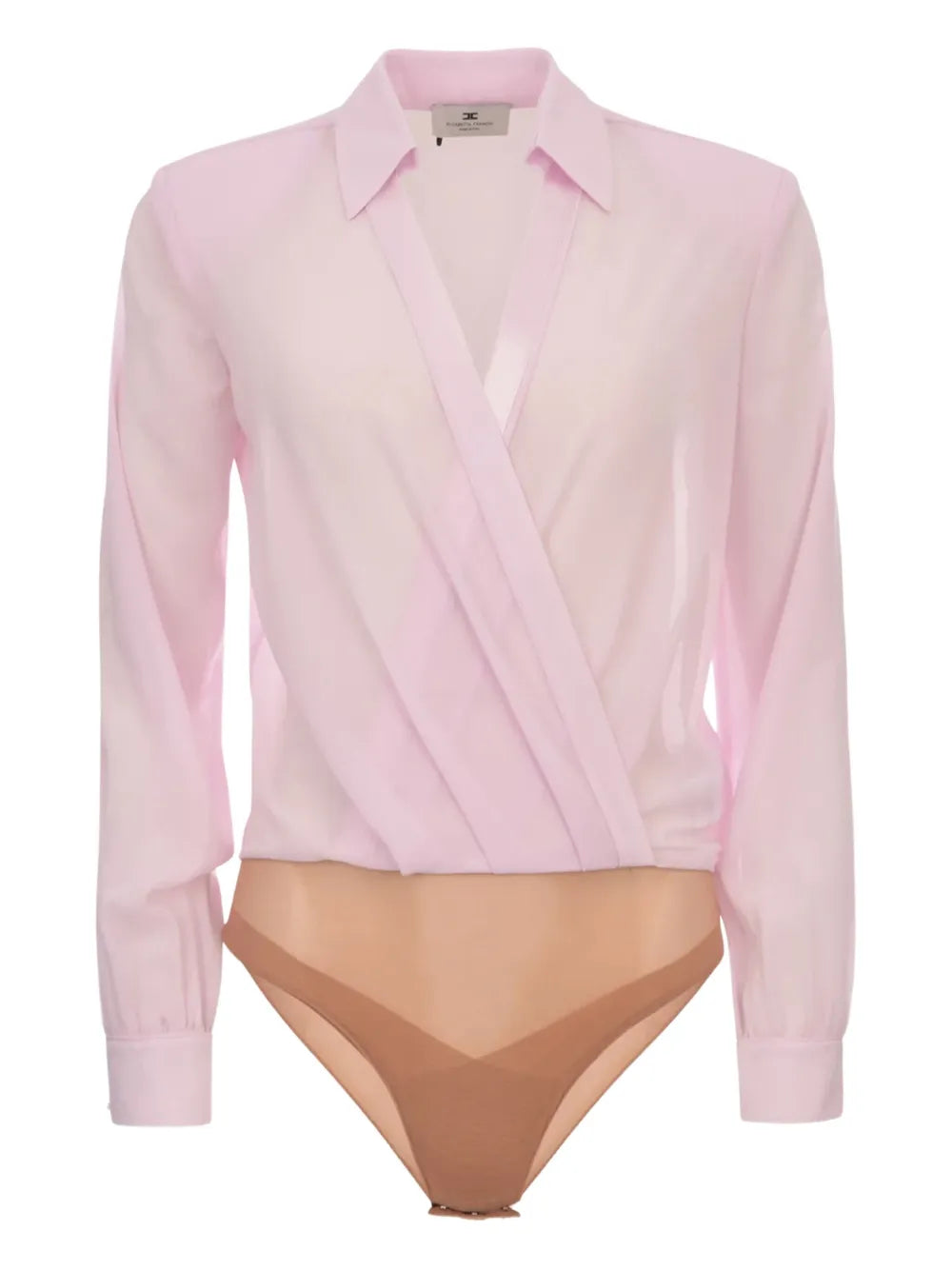 Wrap-Front Long-Sleeve Bodysuit