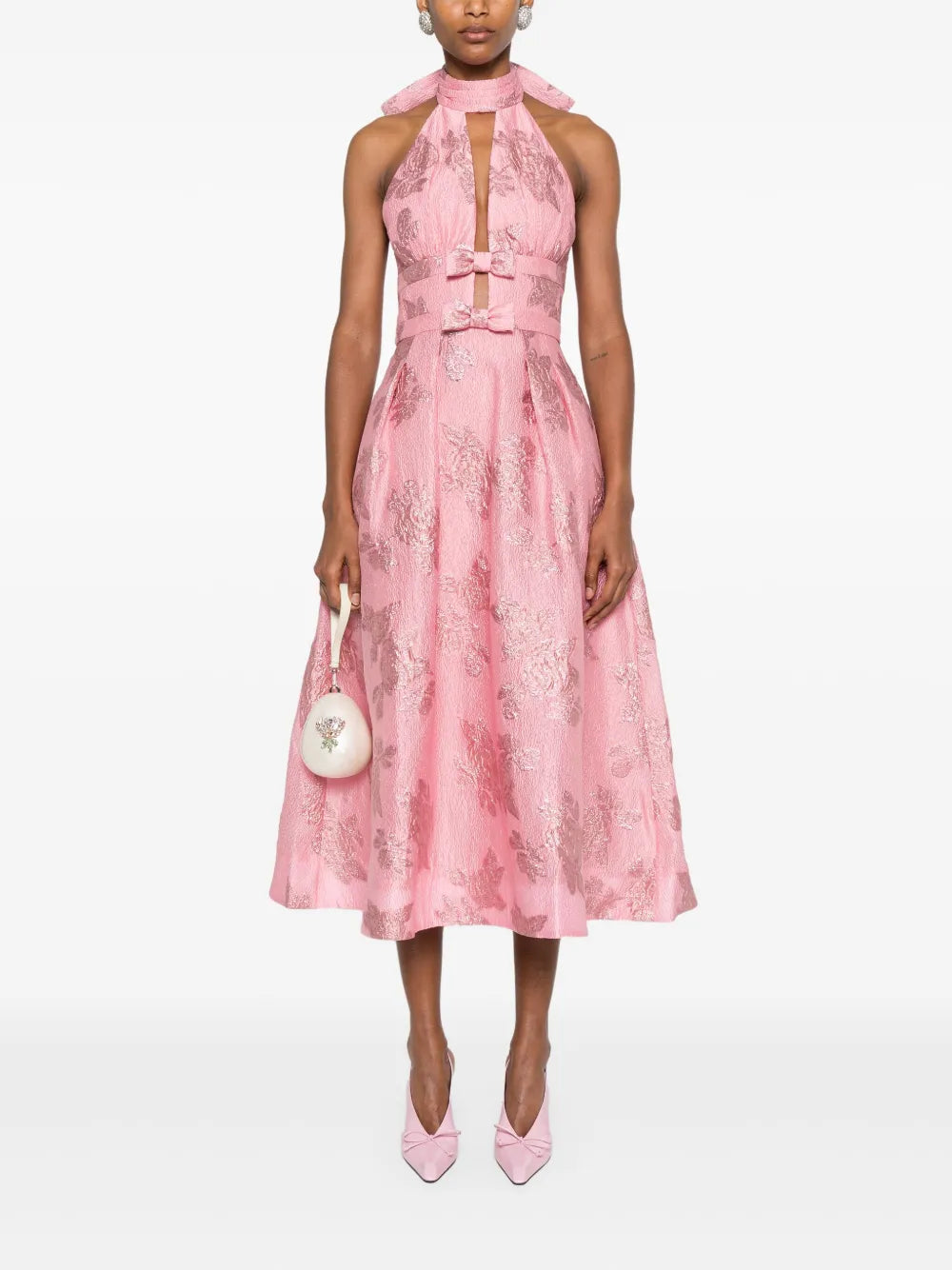 Floral-Embroidered Dress