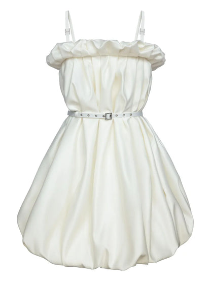 Draped Thin-Strap Mini Dress