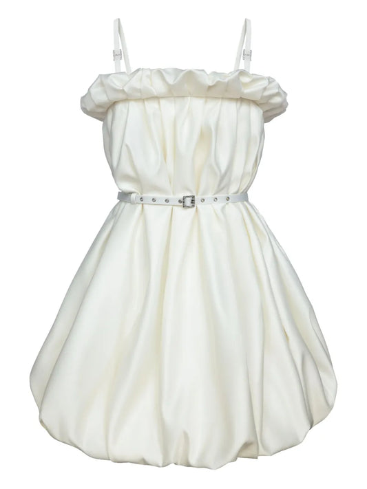 Draped Thin-Strap Mini Dress