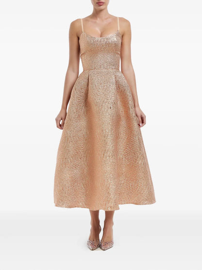 Jacquard Corset-Bustier Midi Dress