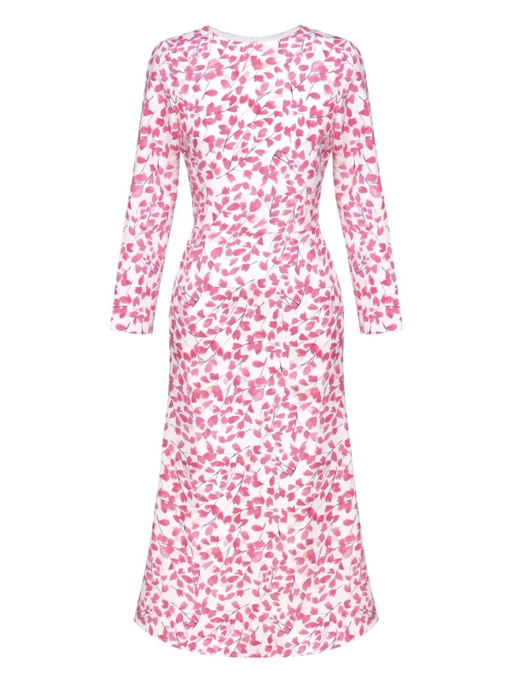 Floral-Print Long-Sleeve Midi Dress