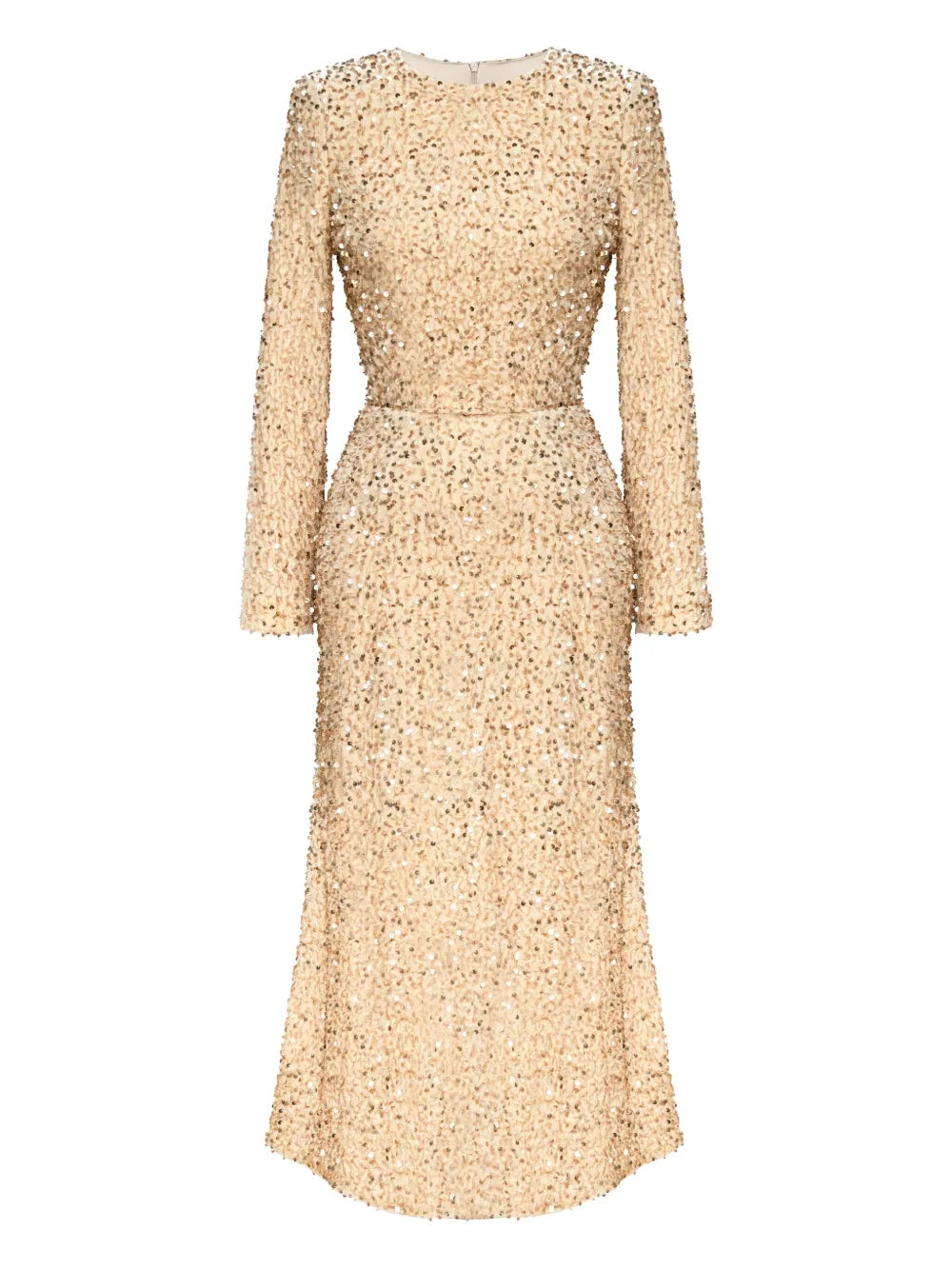Sequin-Embellished Velvet Midi Dress