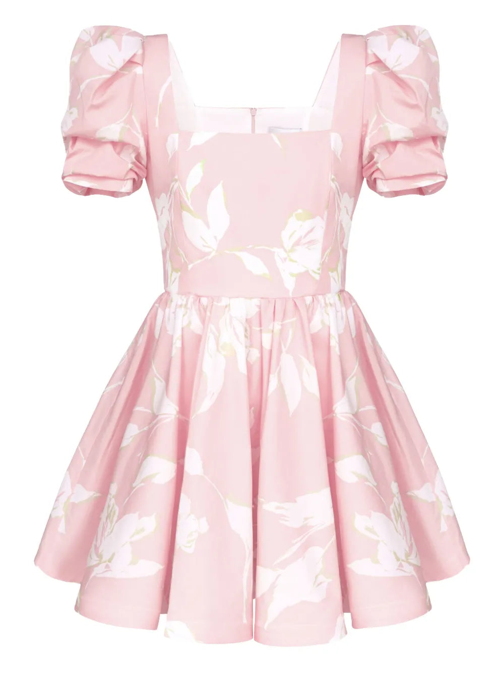 Floral-Print Square-Neck Mini Dress