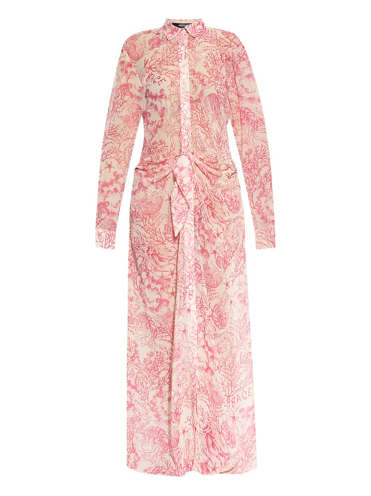 Barocco-Print Maxi Dress