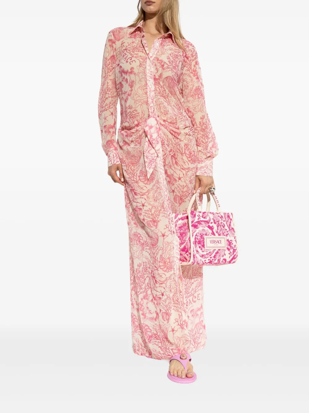Barocco-Print Maxi Dress