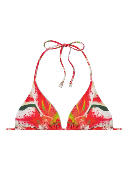 Floral-Print Triangle Bikini Top