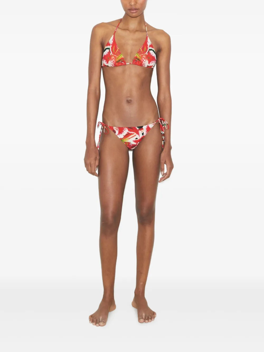Floral-Print Triangle Bikini Top