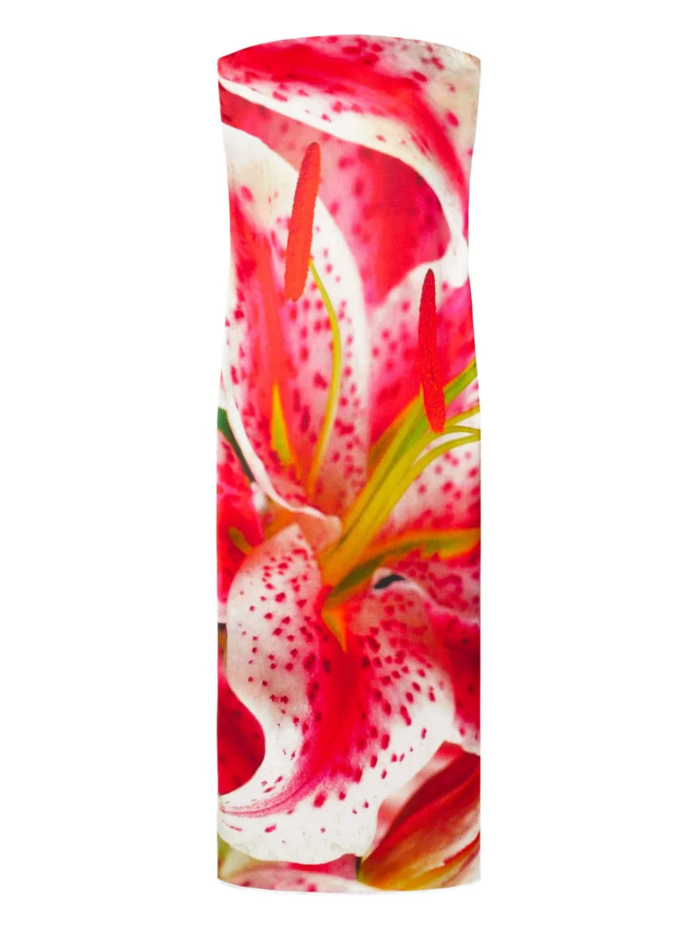 Floral-Print Strapless Dress
