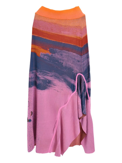 Lake-Print Maxi Skirt