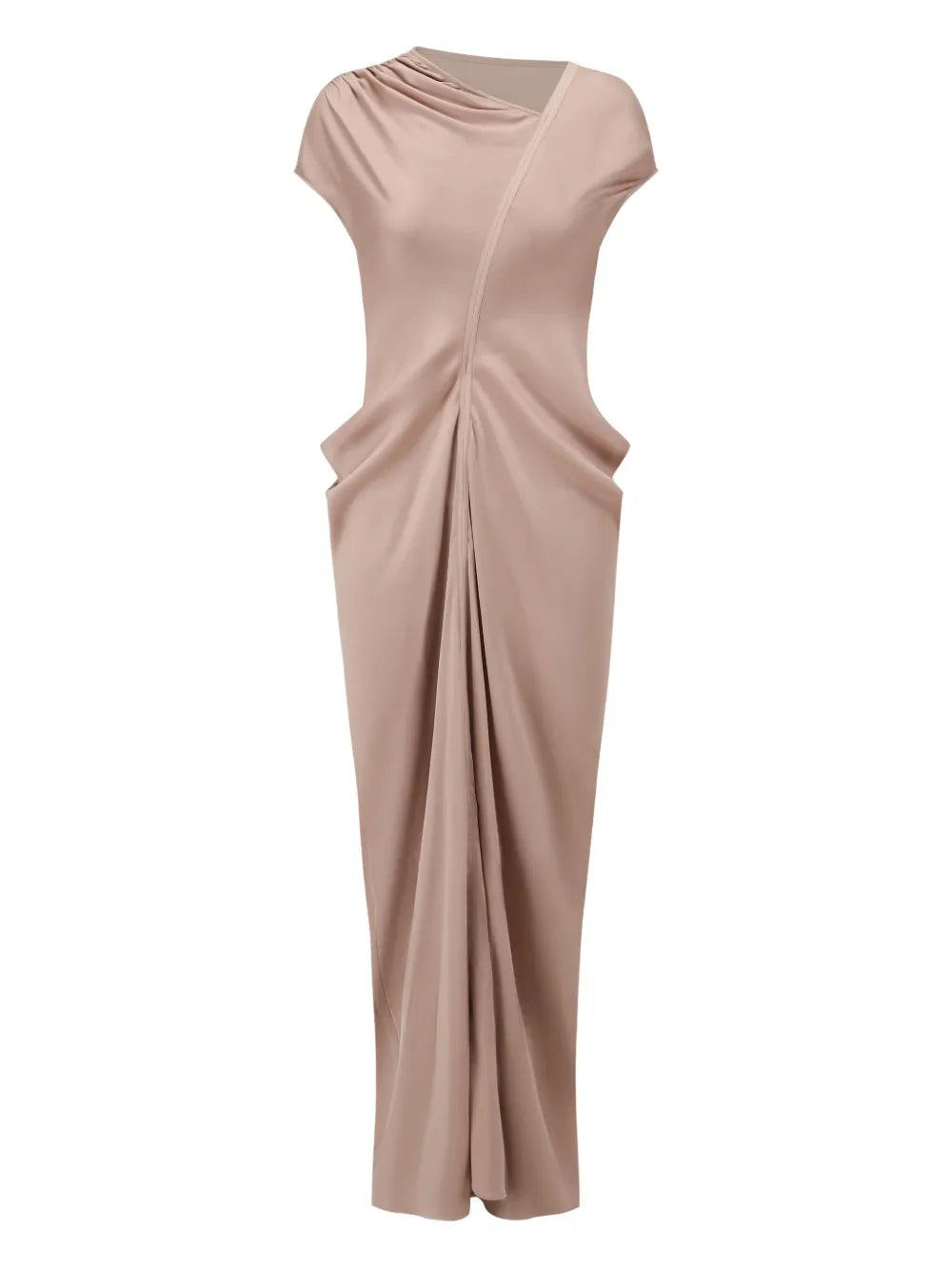 Asymmetric Draped Midi Dress
