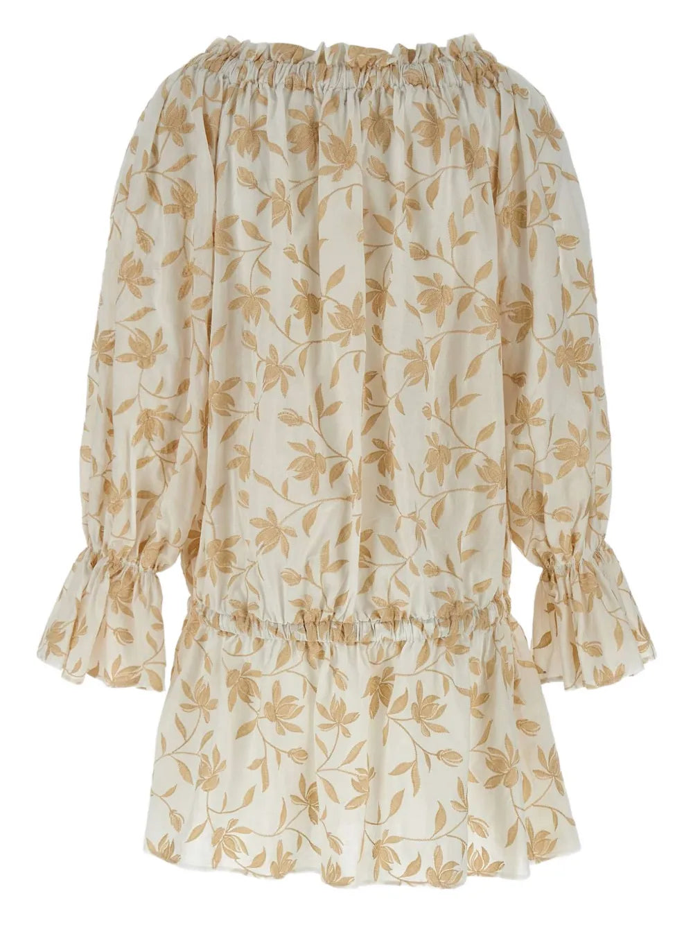 Floral-Embroidered Mini Dress