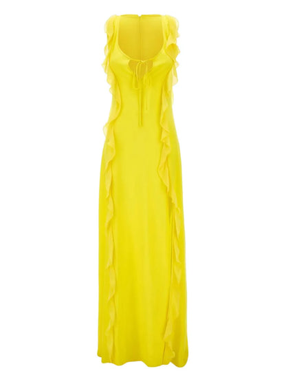 Ruffle-Detail Maxi Dress