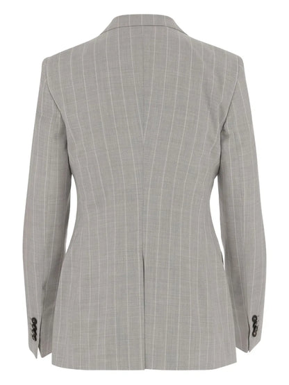 Striped Single-Breasted Blazer