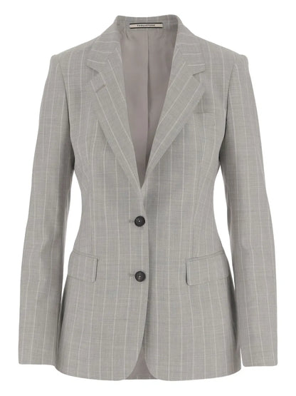 Striped Single-Breasted Blazer