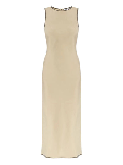 Contrast-Stitching Maxi Dress