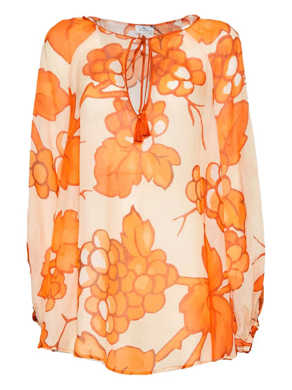 Floral-Print Blouse