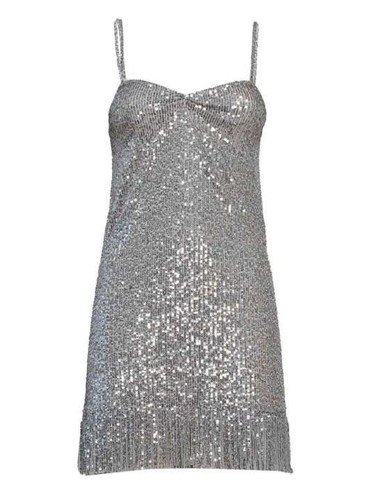 Sequin-Embellished Mini Dress
